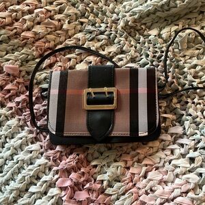 Stylish Pink /Black and brown plaid Women's Bag